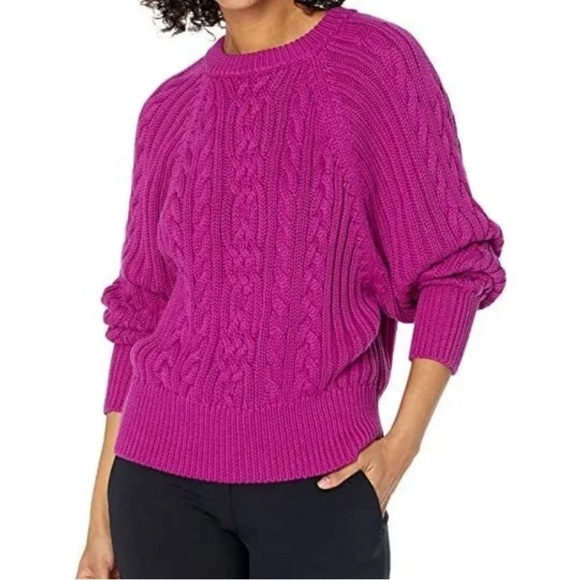 Ralph Lauren Black Label Sweaters - Ralph Lauren Black Label Fuchsia 100% cotton Cable Knit Sweater Sz SP